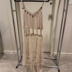 Chic Cream Lace Women Swim Coverup